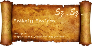 Székely Szofron névjegykártya